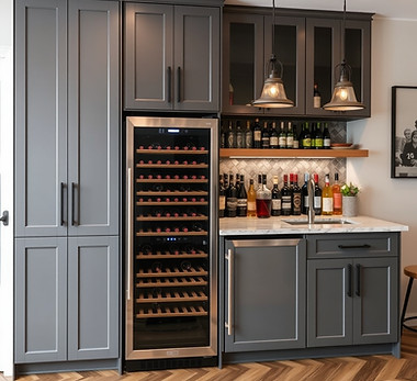 generate an image of wine coolers and refrigerators in a residential bar.jpg