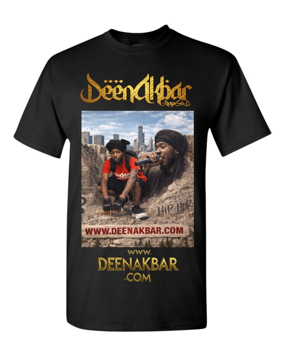 Deen Akbar Mount Rushmore Shirt white graphic tee
