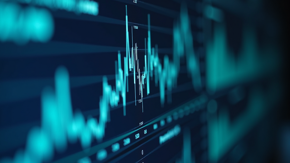 Close-up view of a digital dashboard showing financial analytics
