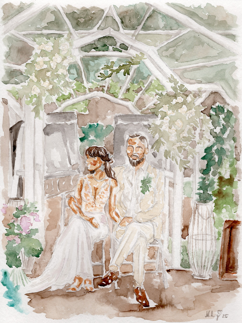 Light live painting example from Natalie, wedding couple sitting