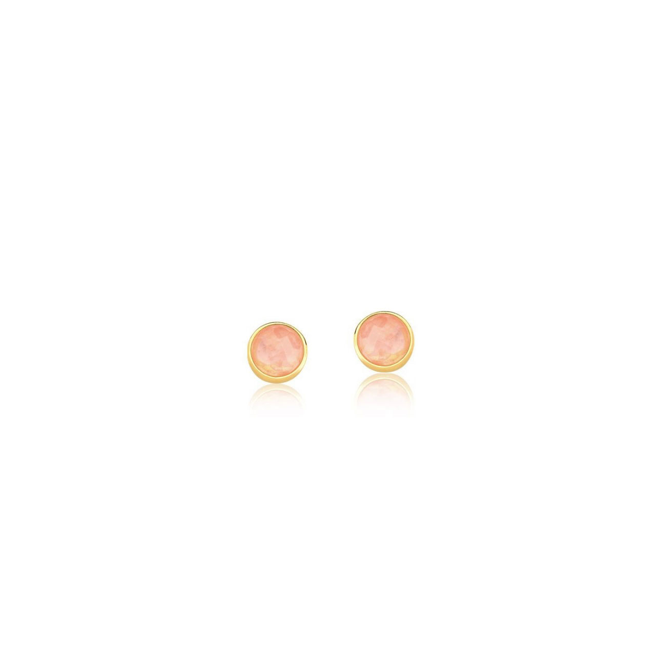 Aretes Redondo Cuarzo Rosa