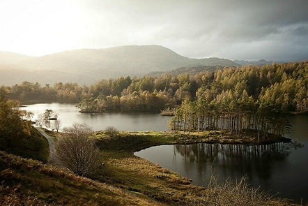 view of rydal water with mountains