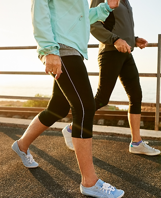 a man and a women walking for health
