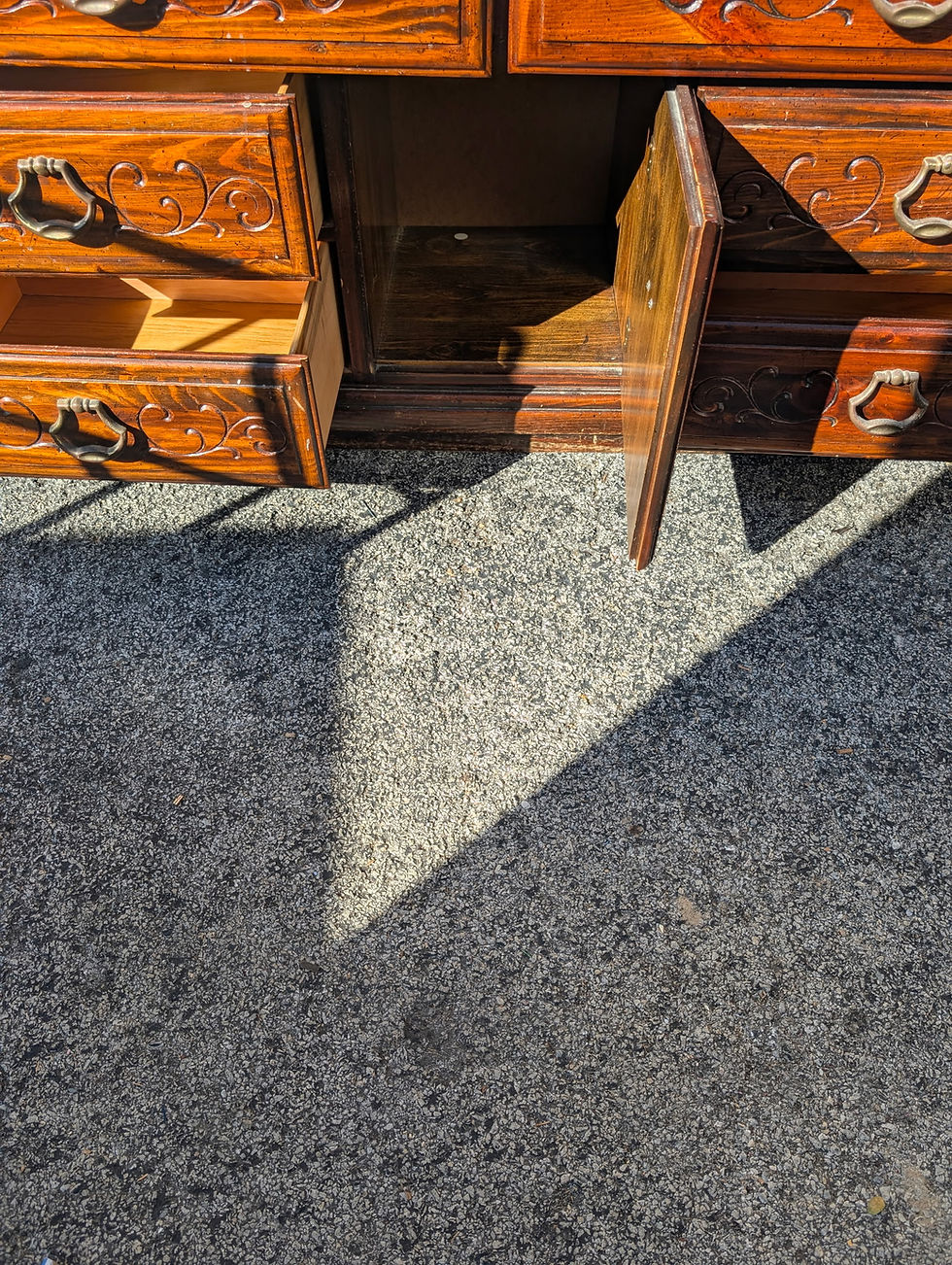 Thumbnail: Vintage 6 Drawer Dresser With Cabinet Door 