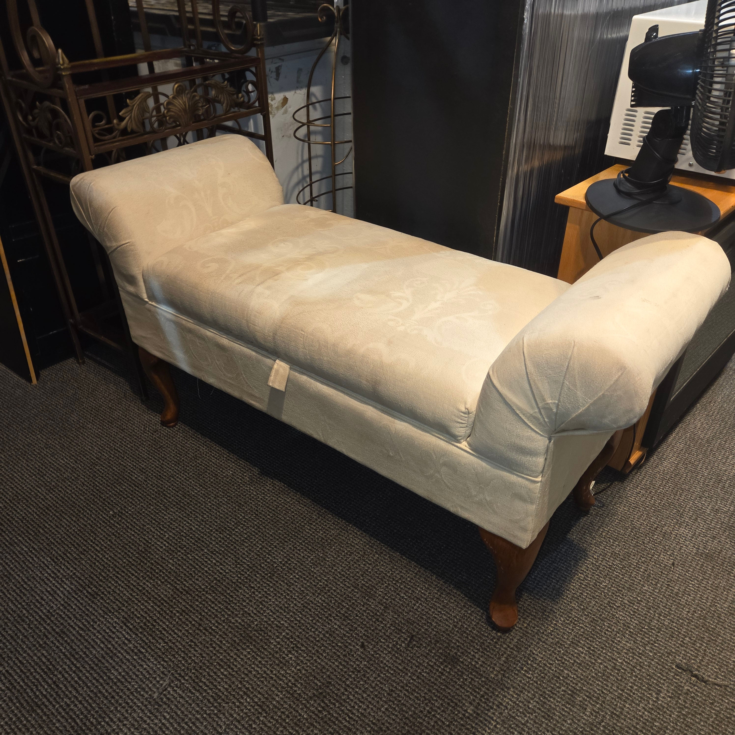 Rolled Arm Upholstered Storage Bench