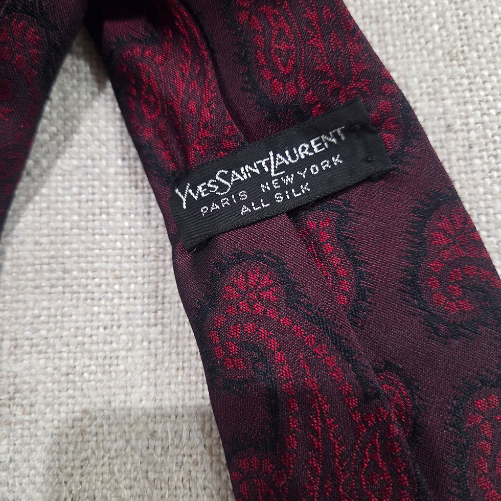 Miniatura: Yves Saint Laurent Red/Black Paisley 100% Silk Necktie 