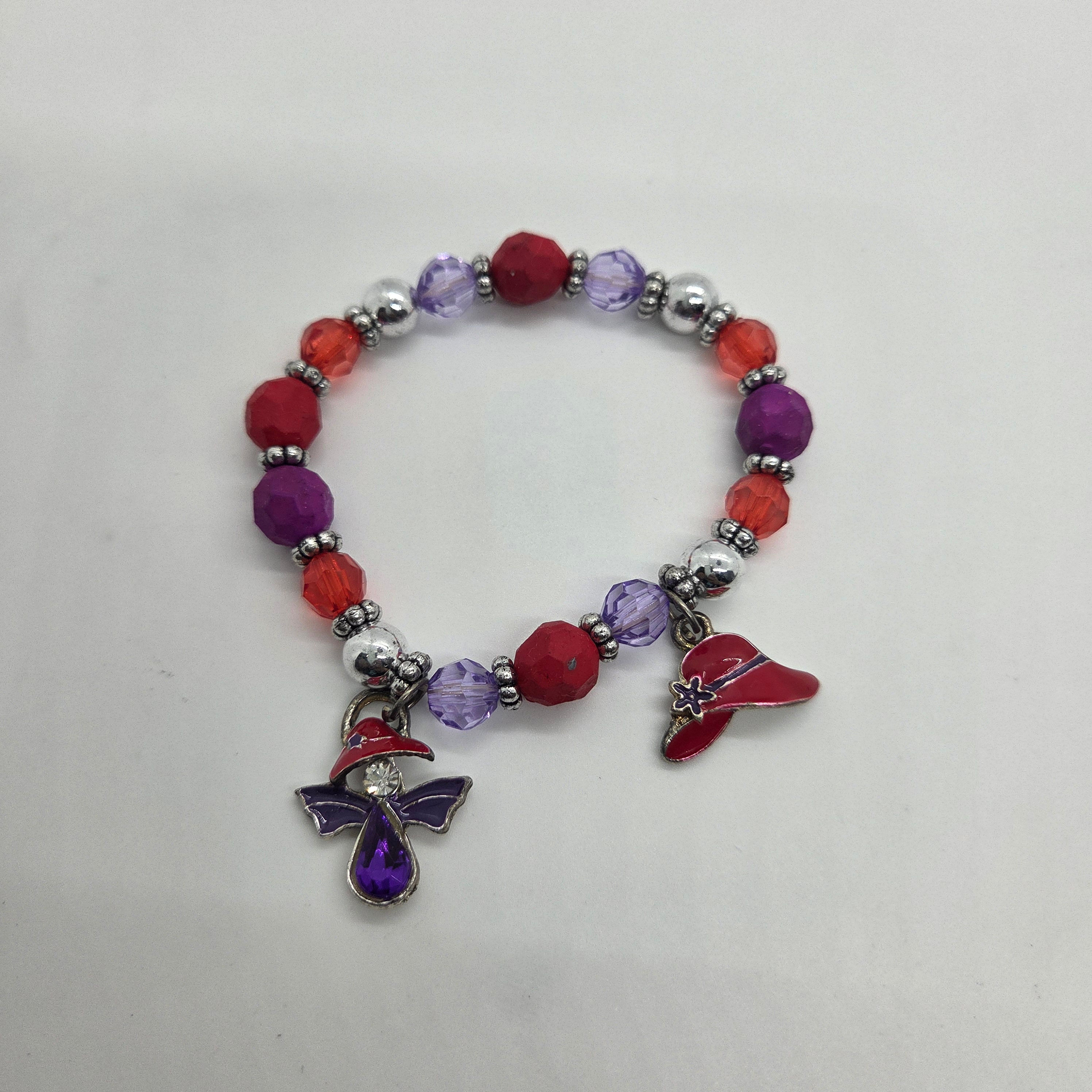 Red Hat Society Style Charm Bracelet 