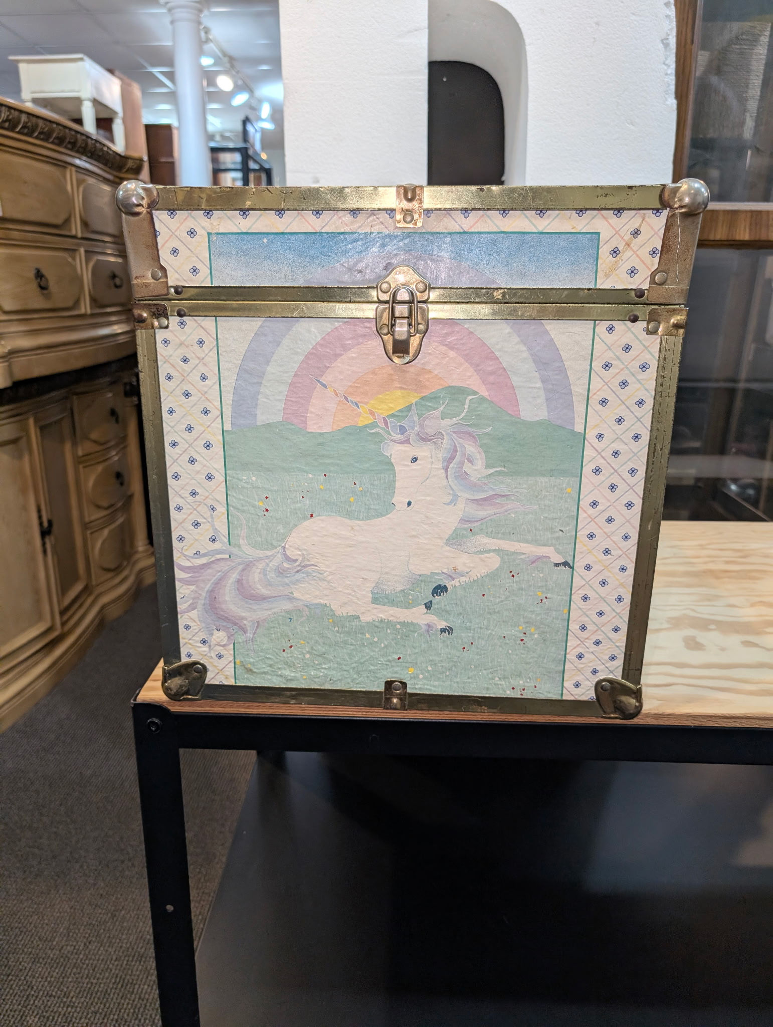 Vintage Seward Unicorn Theme Toy Box / Storage Trunk 