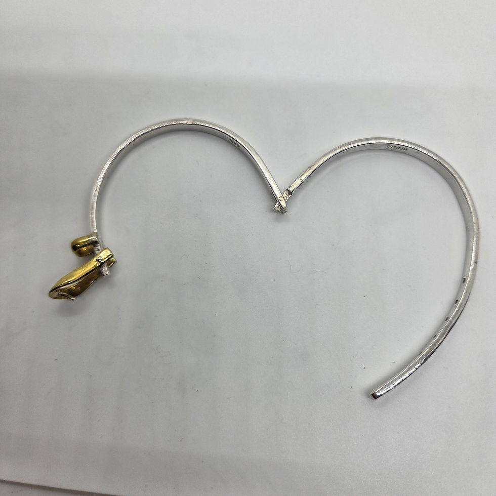 Thumbnail: Two-Tone Sterling Silver and Brass Bangle Bracelet
