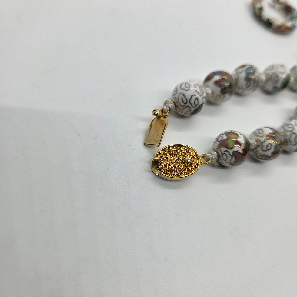 Miniatura: Vintage Chinese Export Cloisonné Beads Necklace and Earring Set
