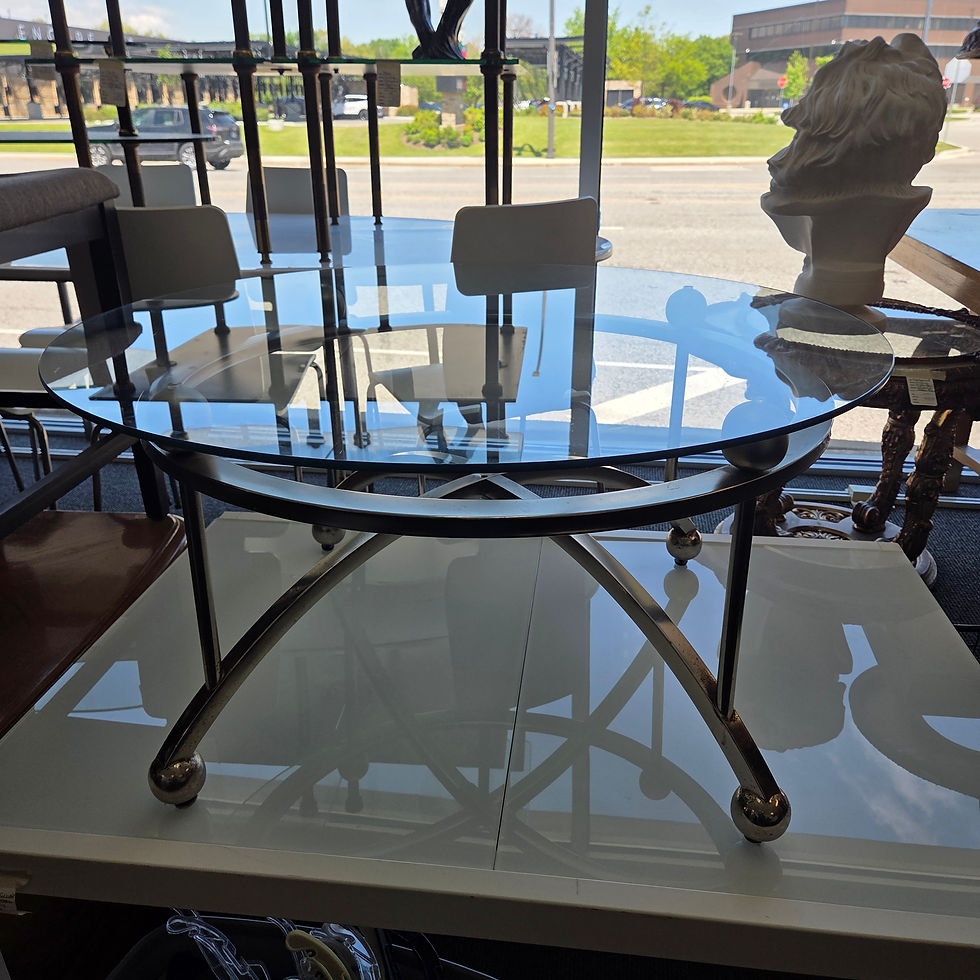 Thumbnail: Modern Hollywood Regency Style Round Coffee Table