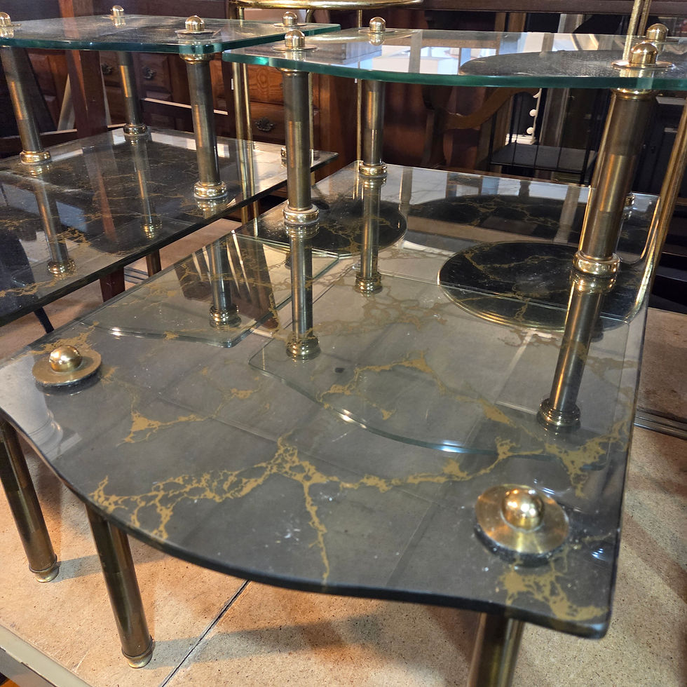 Thumbnail: 1960s Vintage Hollywood Regency 2 Tier End Table #1