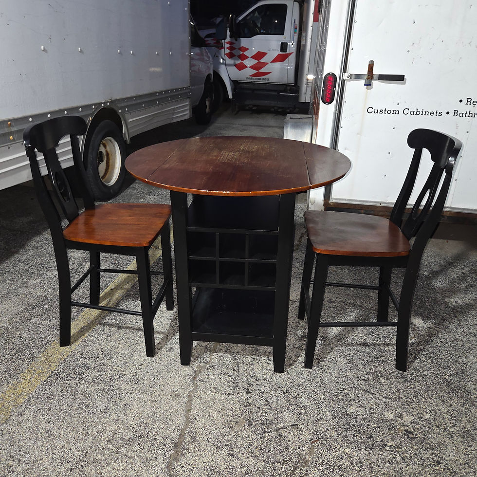 Thumbnail: 3pc Pub Table Set With Wine Storage