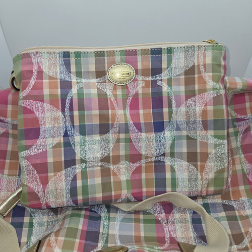 Coach Poppy Madras Tote Plaid Pattern/Metallic | 2nd is the New 1st