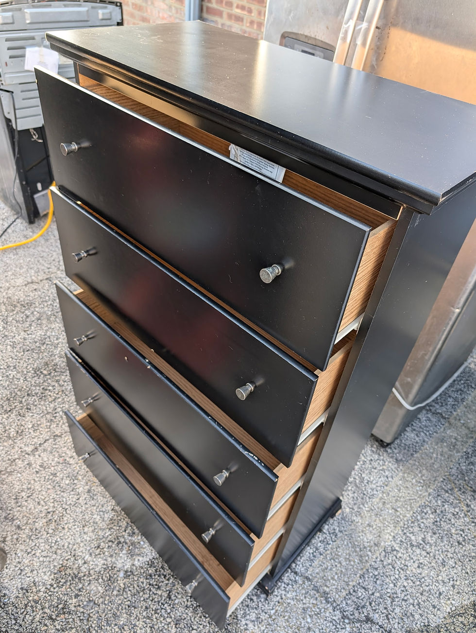 Thumbnail: Maribel 5 Drawer Chest Dresser In Black 