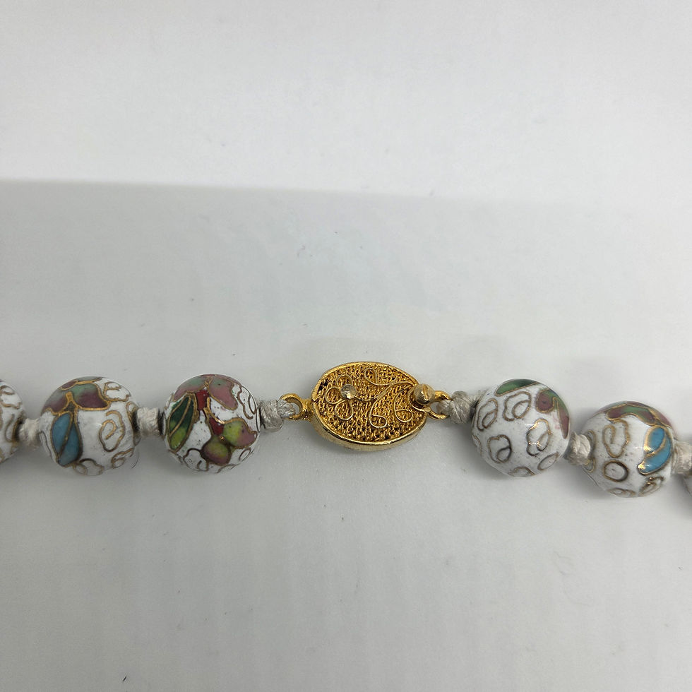 Miniatura: Vintage Chinese Export Cloisonné Beads Necklace and Earring Set