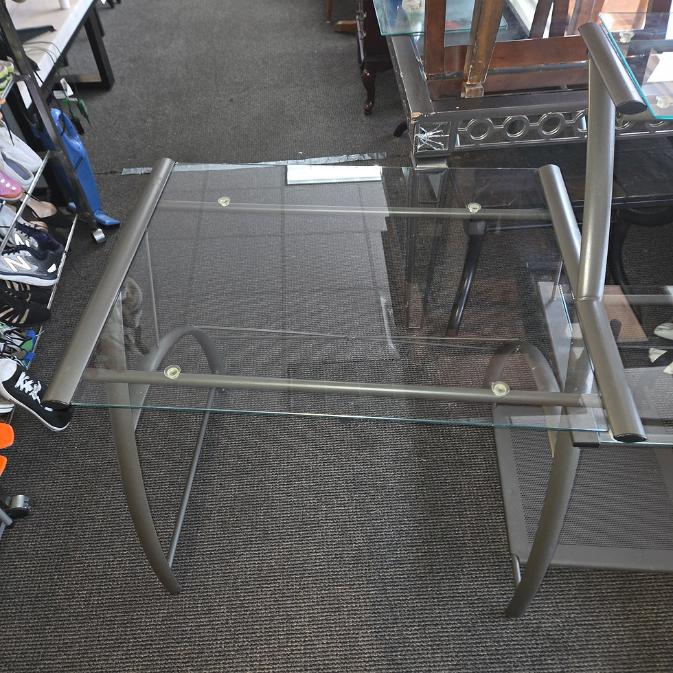 Thumbnail: Rectangular Glass Top Office Desk 