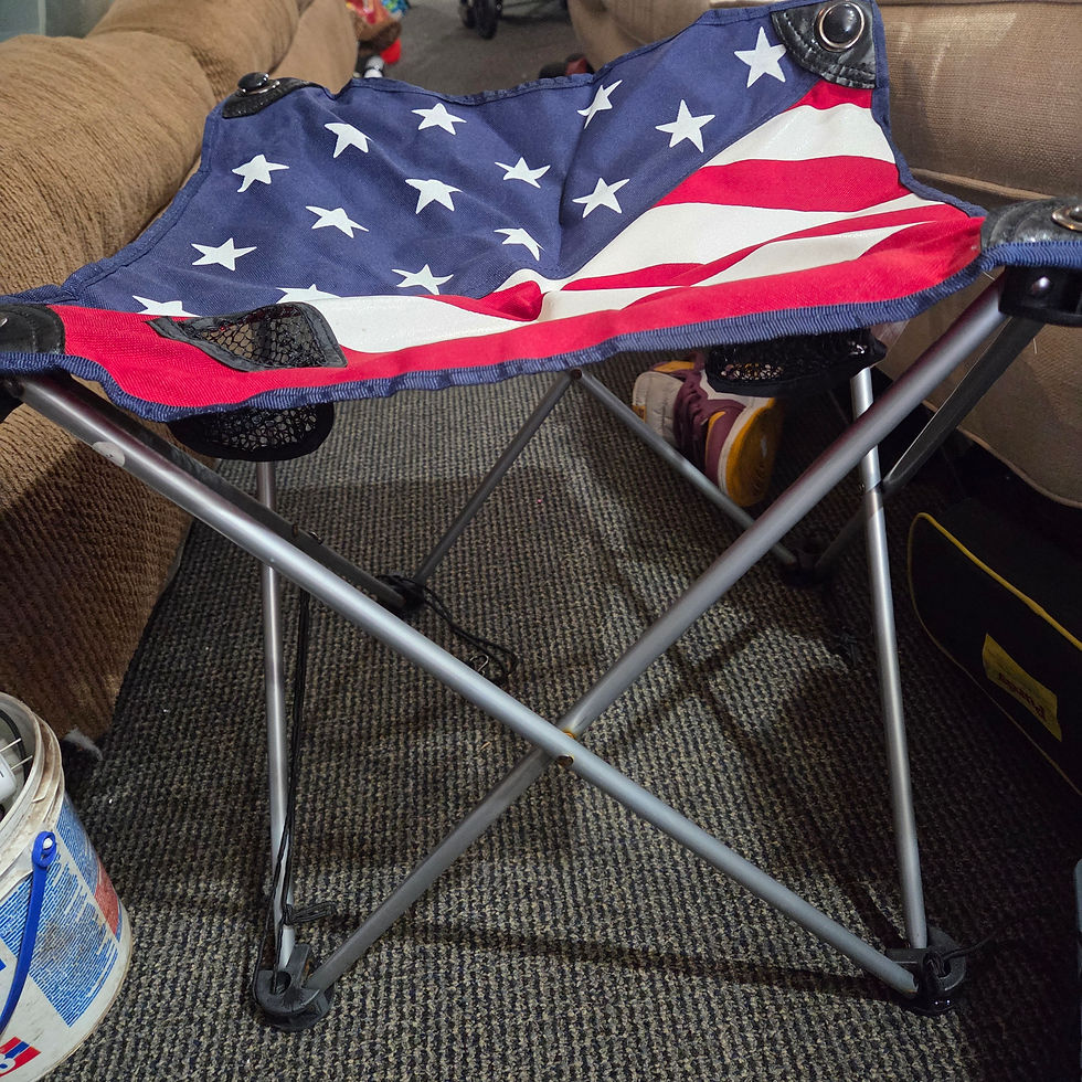 Thumbnail: Small Patriotic Pop Up Stool With 2 Cup Holders