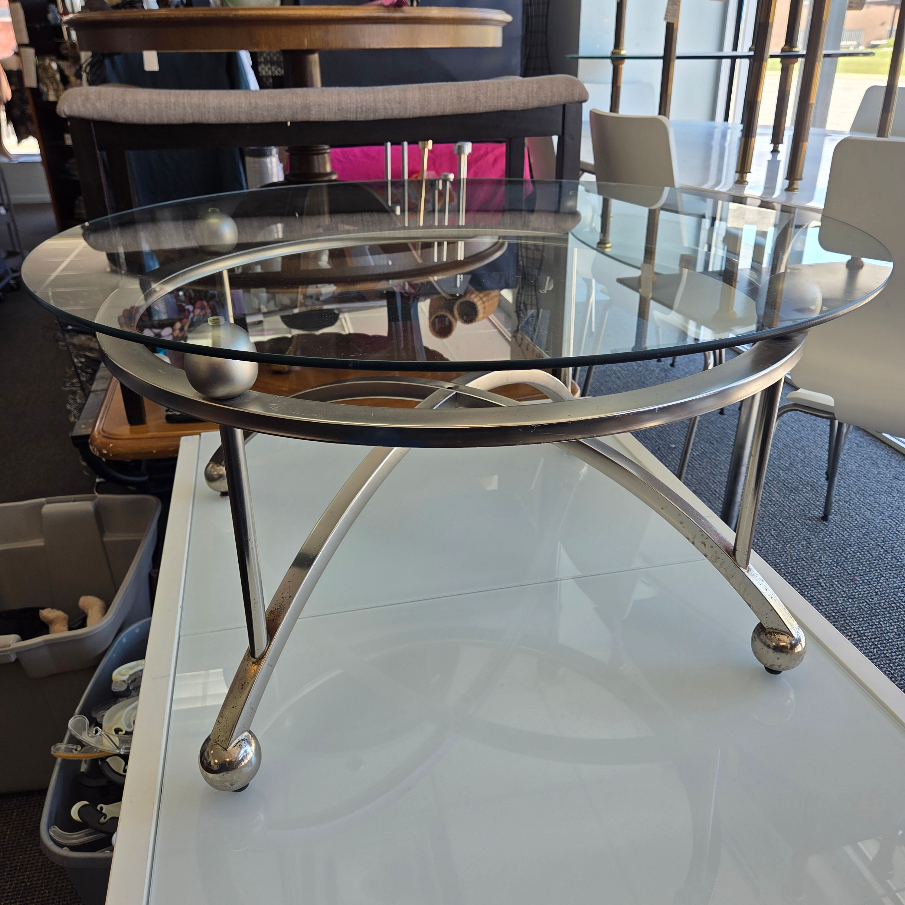 Modern Hollywood Regency Style Round Coffee Table