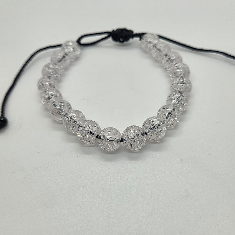 Thumbnail: Shamballa-Style Beaded Bracelet Featuring Clear Crystal Beads