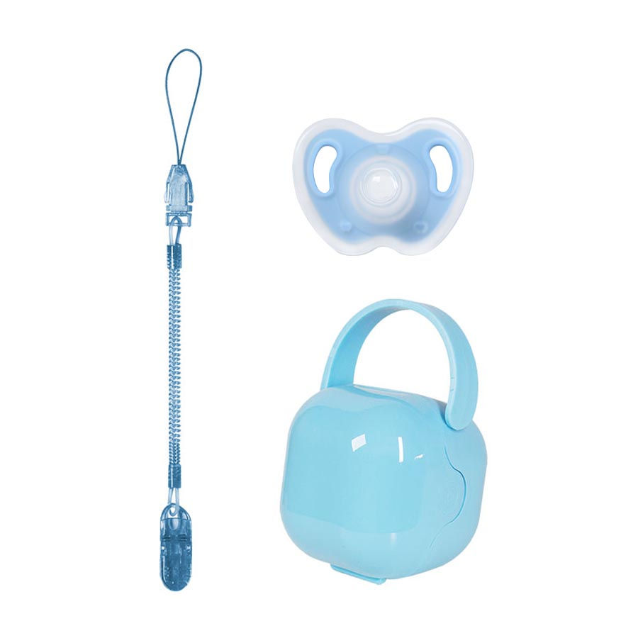 Thumbnail: Comfort Pacifier Set – Silicone Soother with Clip & Storage Box (3pcs)