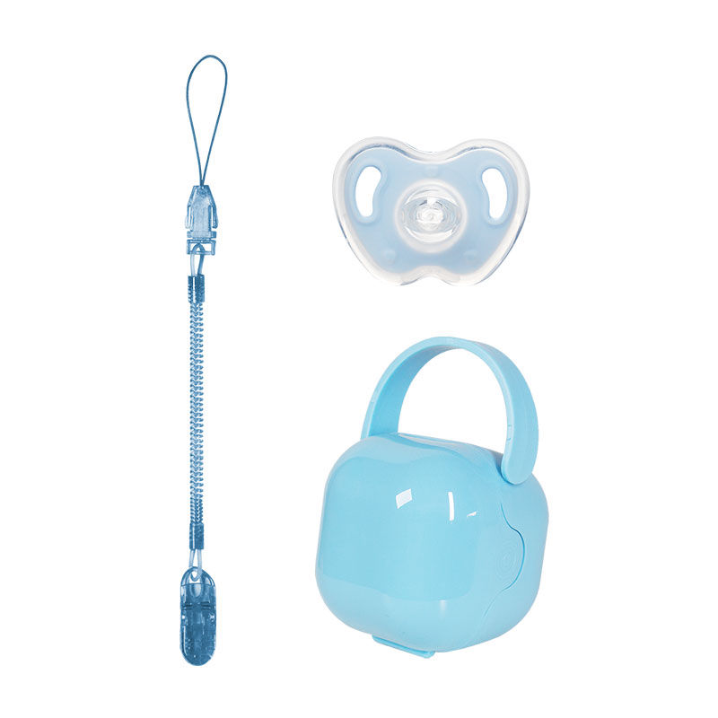 Thumbnail: Comfort Pacifier Set – Silicone Soother with Clip & Storage Box (3pcs)
