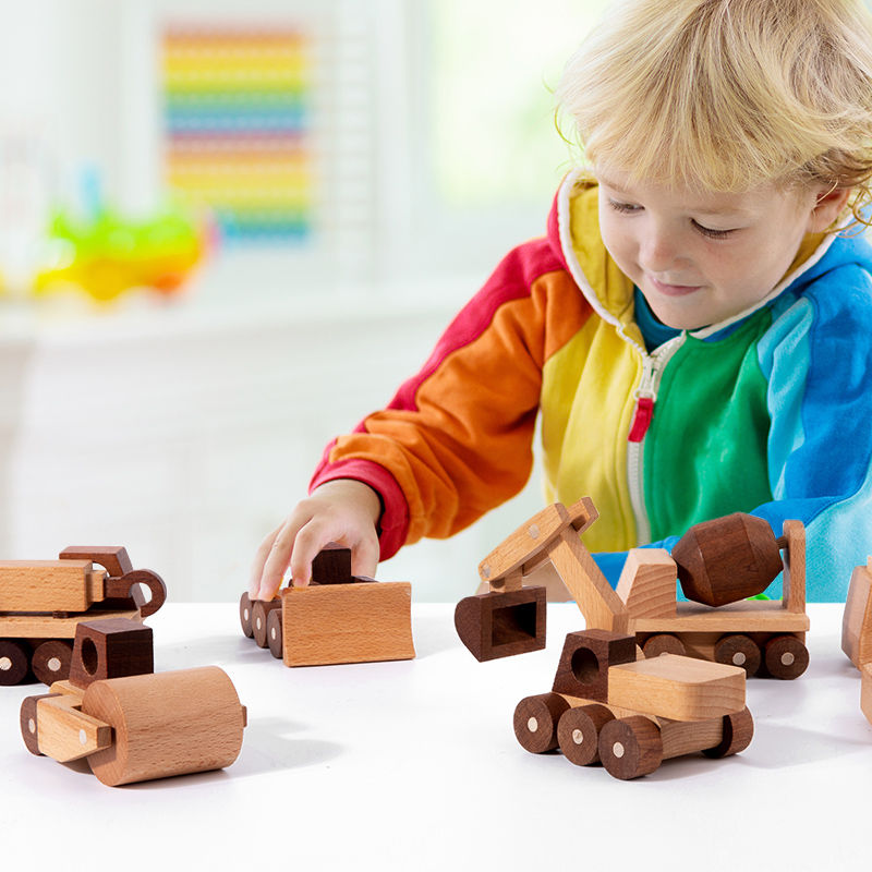Thumbnail: Wooden Emergency Vehicles Set – Montessori Beech Wood Cars