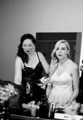 Katie styling hair for wedding