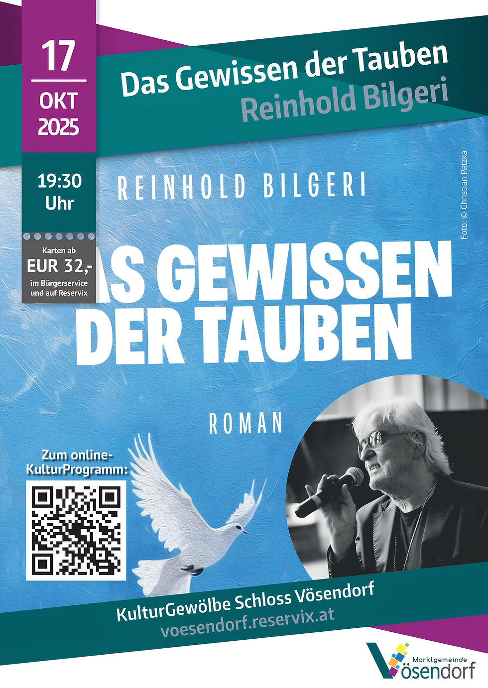 "Das Gewissen der Tauben" - Lesung mit musikalischen Einlagen - Reinhold Bilgeri
