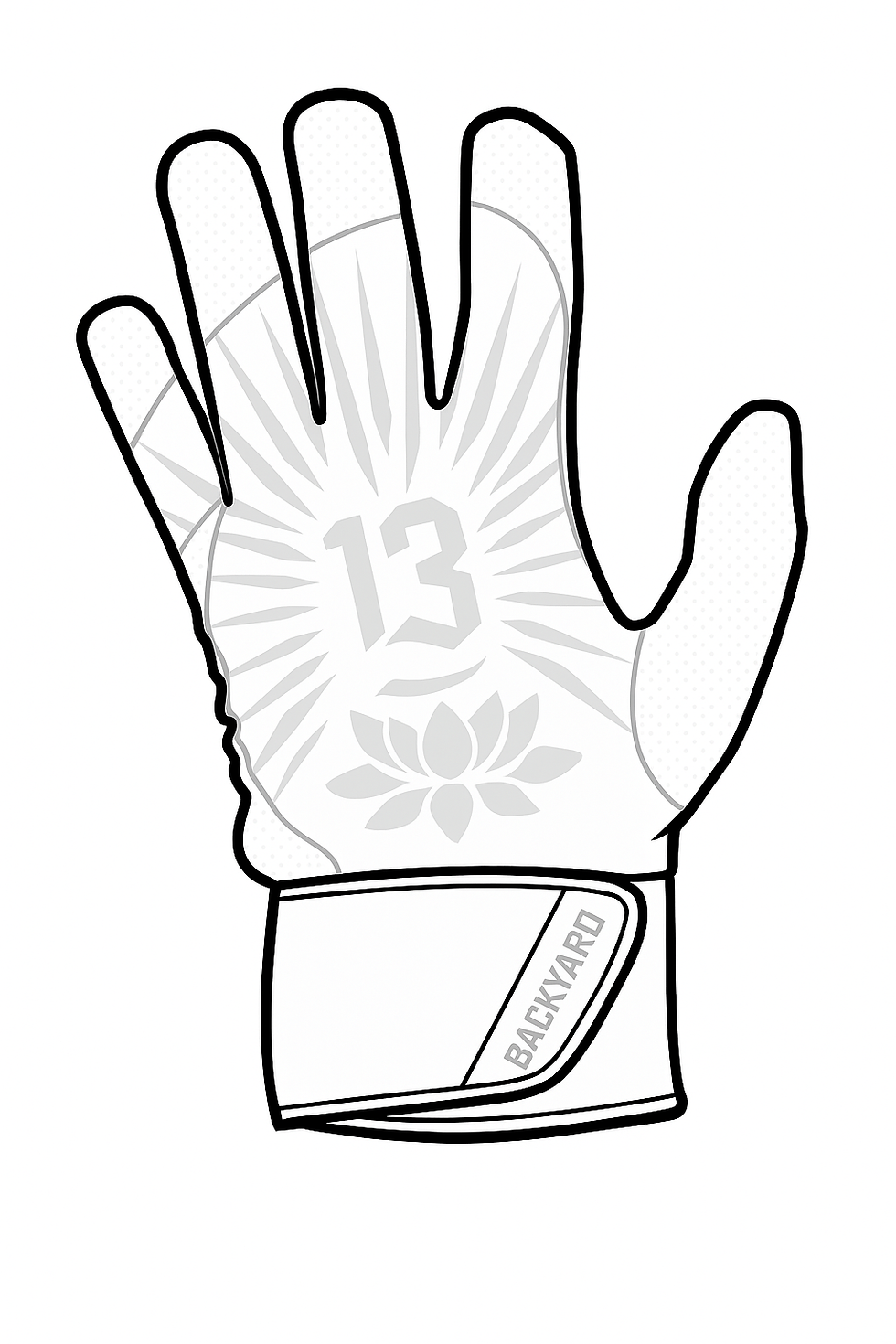 Pro white DD lotus flower Batting Gloves with wrist strap