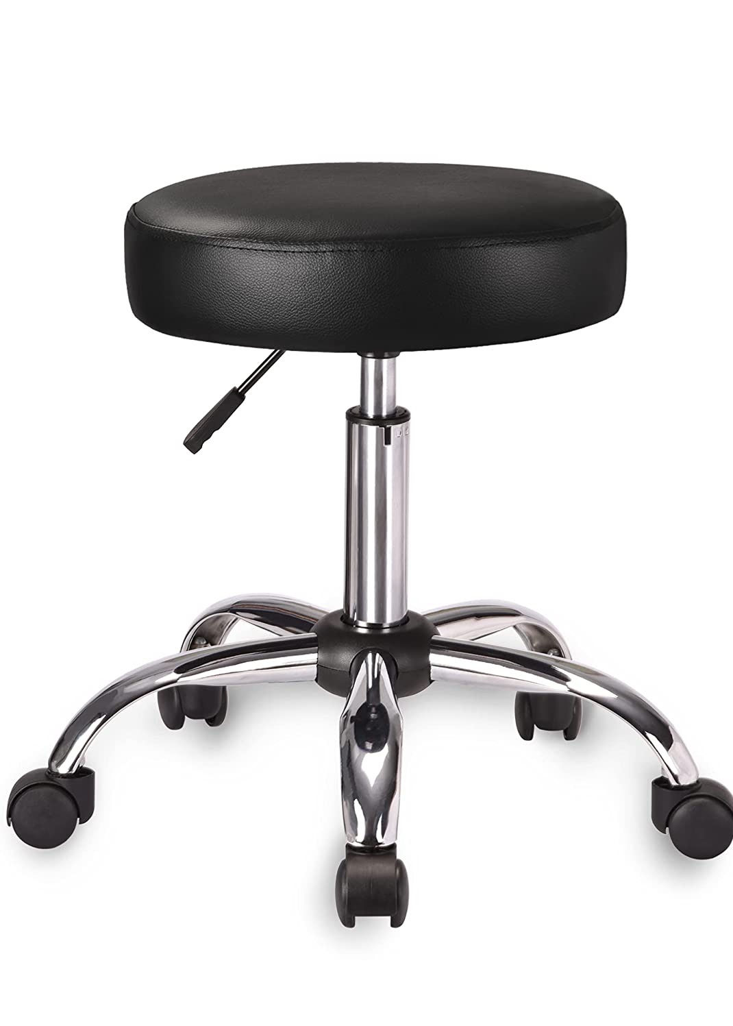 SMALL BLACK BENCH WITH WHEELS