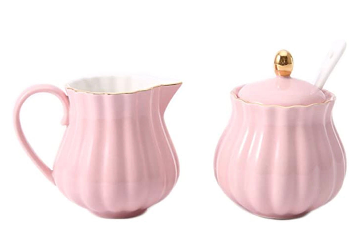 PINK DAIRY AND SUGAR BOWL SET