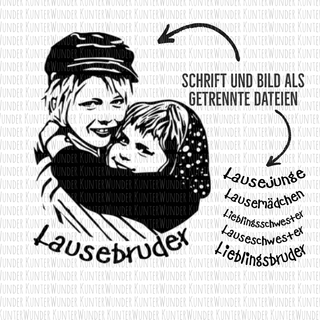 JPG PNG SVG Lausejunge und Lausemädchen Freunde Geschwister
