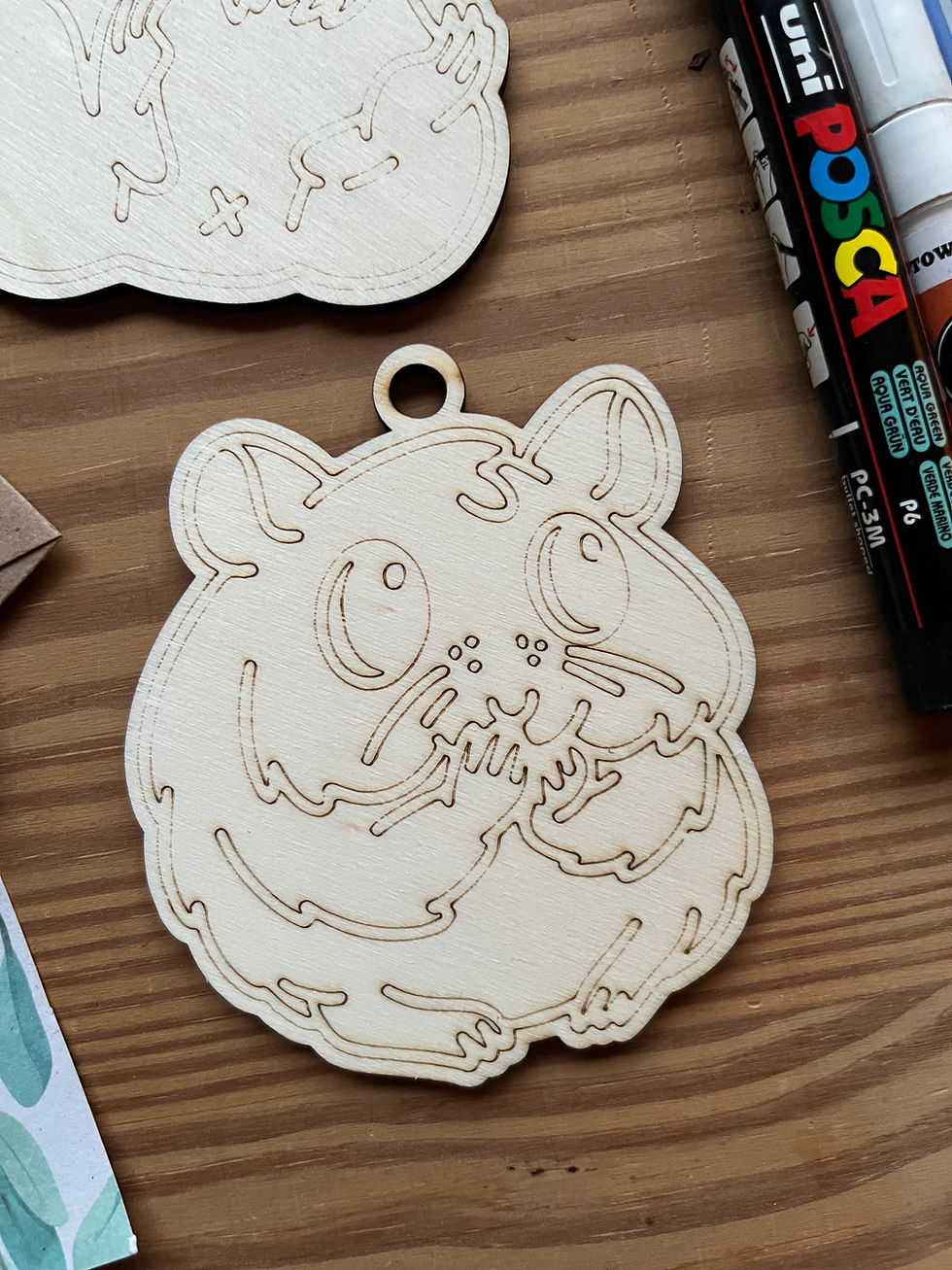 Miniaturbild: Holzfiguren Meerschweinchen Chinchilla Hamster zum Bemalen mit Acrylfarbe