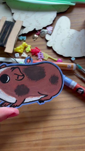 Miniaturbild: Holzfiguren Meerschweinchen Chinchilla Hamster zum Bemalen mit Acrylfarbe