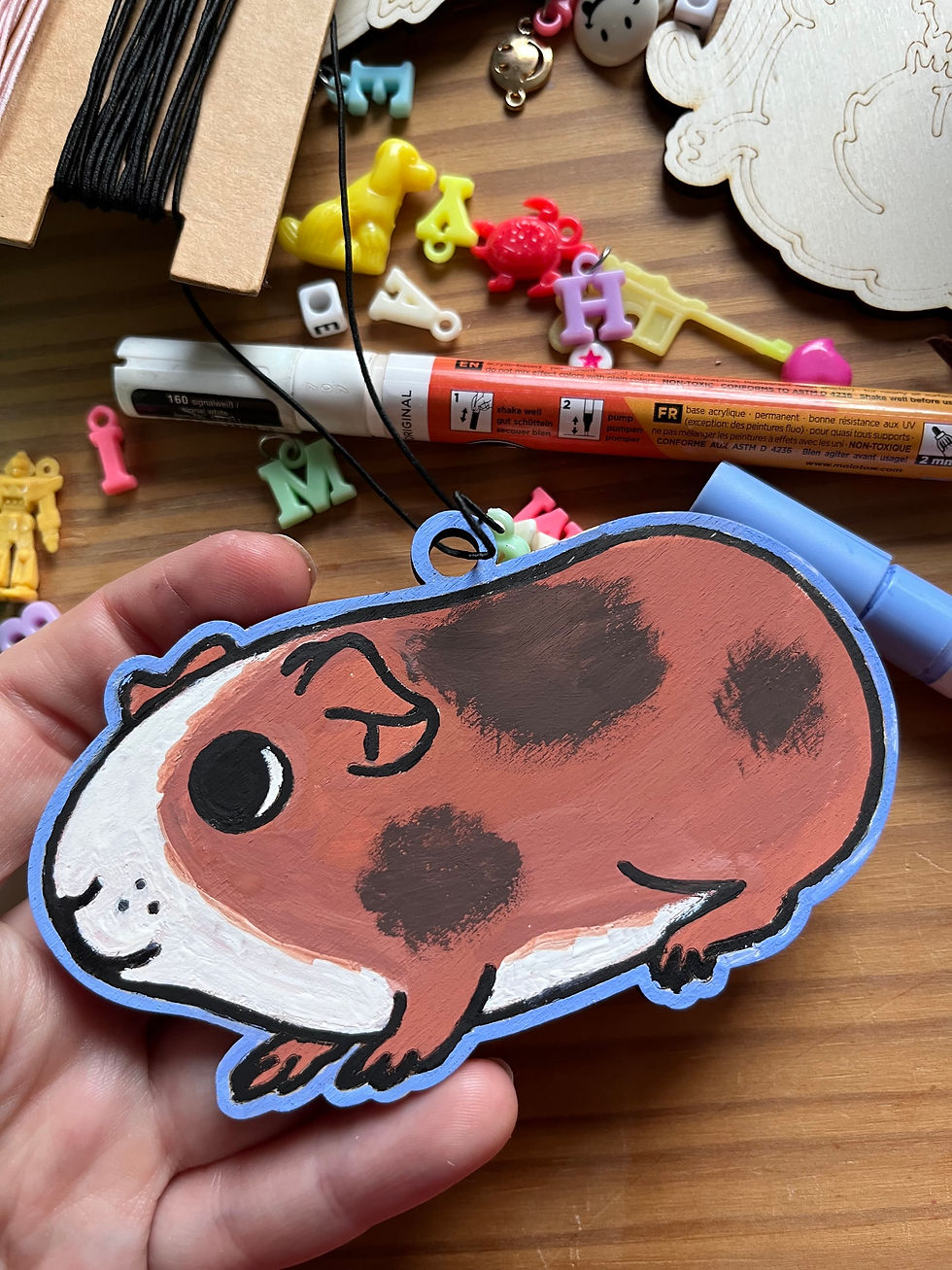 Miniaturbild: Holzfiguren Meerschweinchen Chinchilla Hamster zum Bemalen mit Acrylfarbe