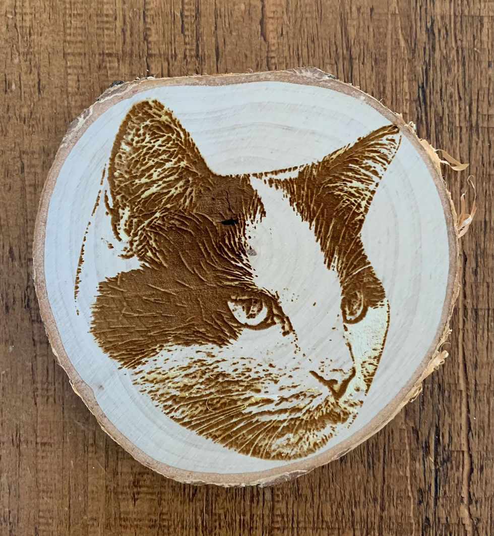 Thumbnail: Pets photo engraved onto wooden coaster
