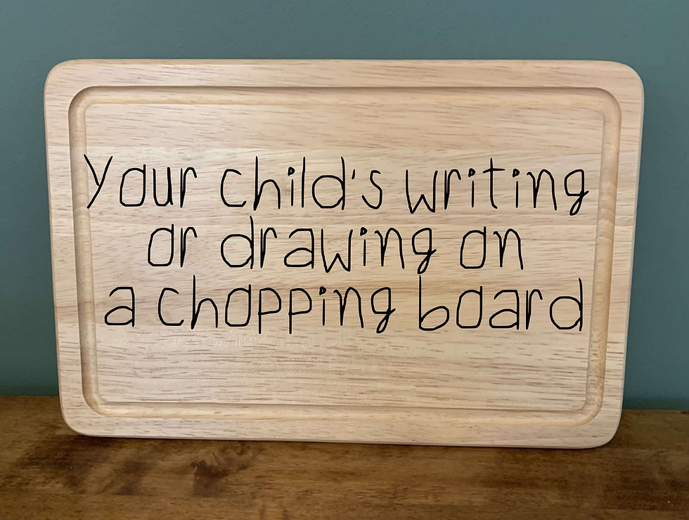 personalised engraved wooden board to prepare food