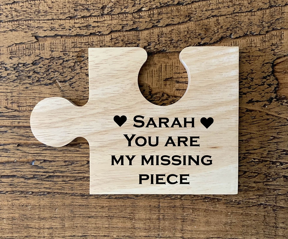 Thumbnail: Jigsaw Wooden Coaster, Gift for Girlfriend/ Boyfriend, Anniversary