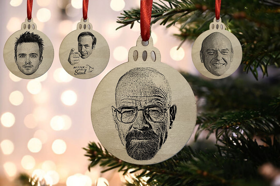 Thumbnail: Any Face Engraved on Christmas Tree Decoration Secret Santa, Stocking Gift