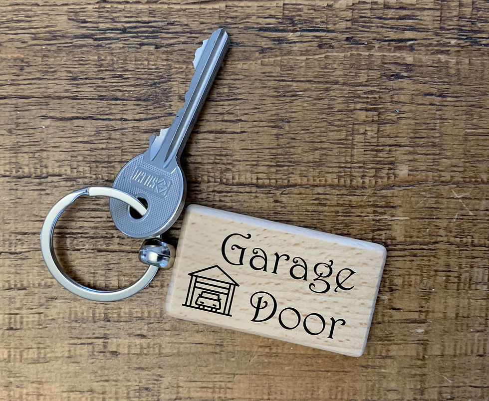 Thumbnail: personalised engraved wooden key ring for home