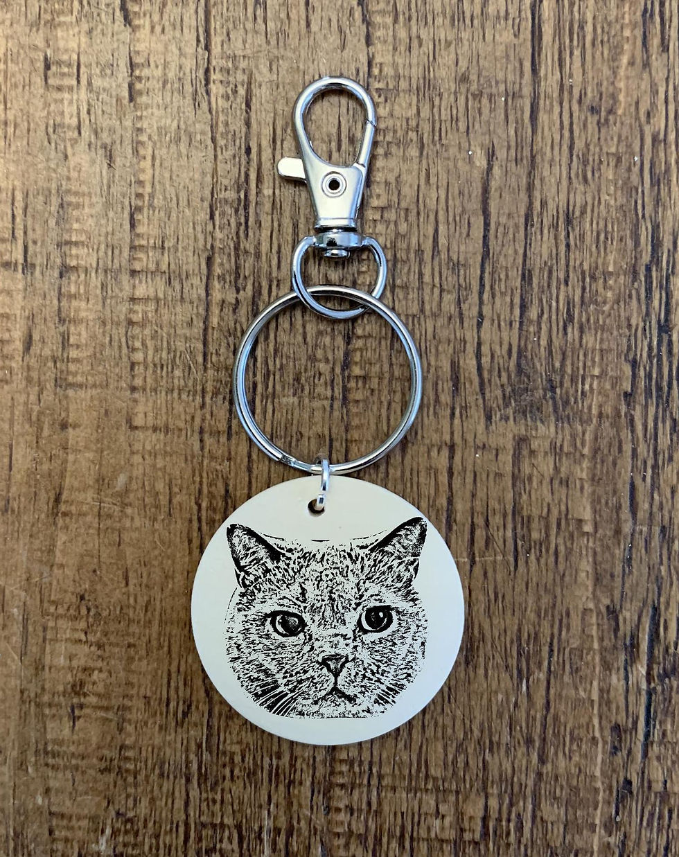 Thumbnail: Pet Cat Keyring/ Bag Clip. Gift from Cat. Birthday, Christmas