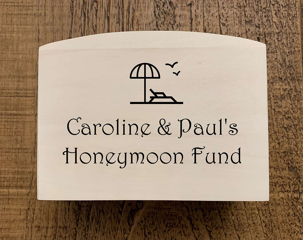 Thumbnail: personalised engraved wooden money box