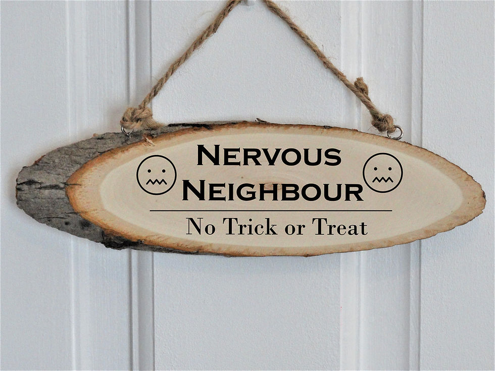 Halloween House Sign- No Trick or Treat Vulnerable, Old Person, Nervous