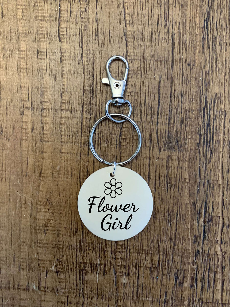 Thumbnail: Wedding Favour- Keyring/ Bag Clip with your Name/ Initials/ Role