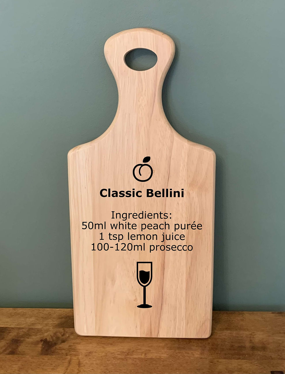 Thumbnail: personalised engraved wooden board to prepare an serve cocktails