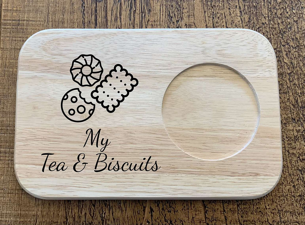 Thumbnail: Personalised Serving Board for Tea/ Coffee and Biscuits. Choose Your Own Message