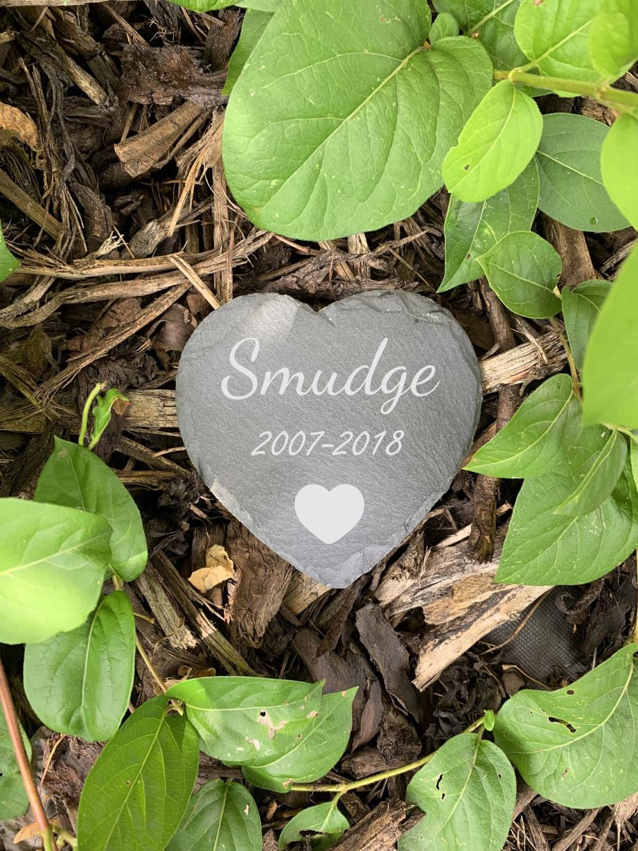 Thumbnail: Pet's Memory Slate Heart - Engraved With Your Pet's Name and Dates
