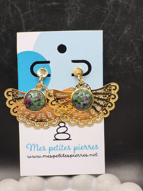 LA PRINCESSE - Boucles d'oreilles avec du rubis zoisite