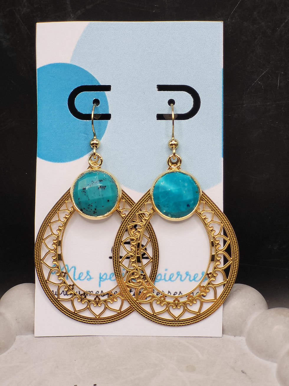 Boucles d'oreilles avec chrysocolle
